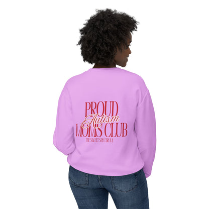 Proud Autism Moms Club- Unisex Lightweight Crewneck Sweatshirt