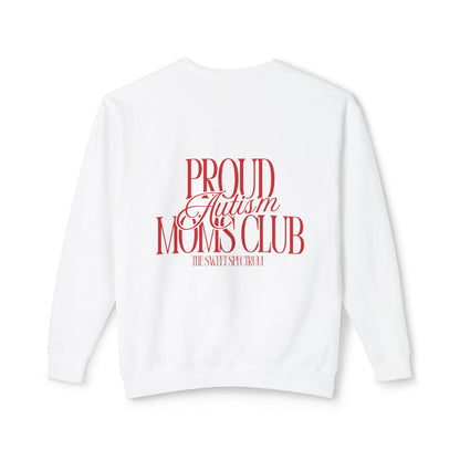 Proud Autism Moms Club- Unisex Lightweight Crewneck Sweatshirt