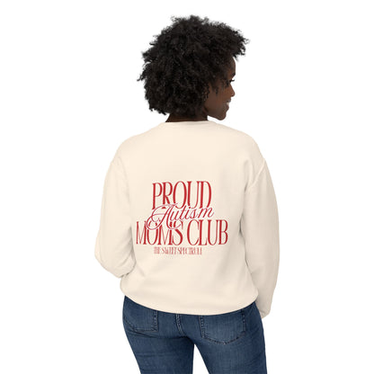 Proud Autism Moms Club- Unisex Lightweight Crewneck Sweatshirt