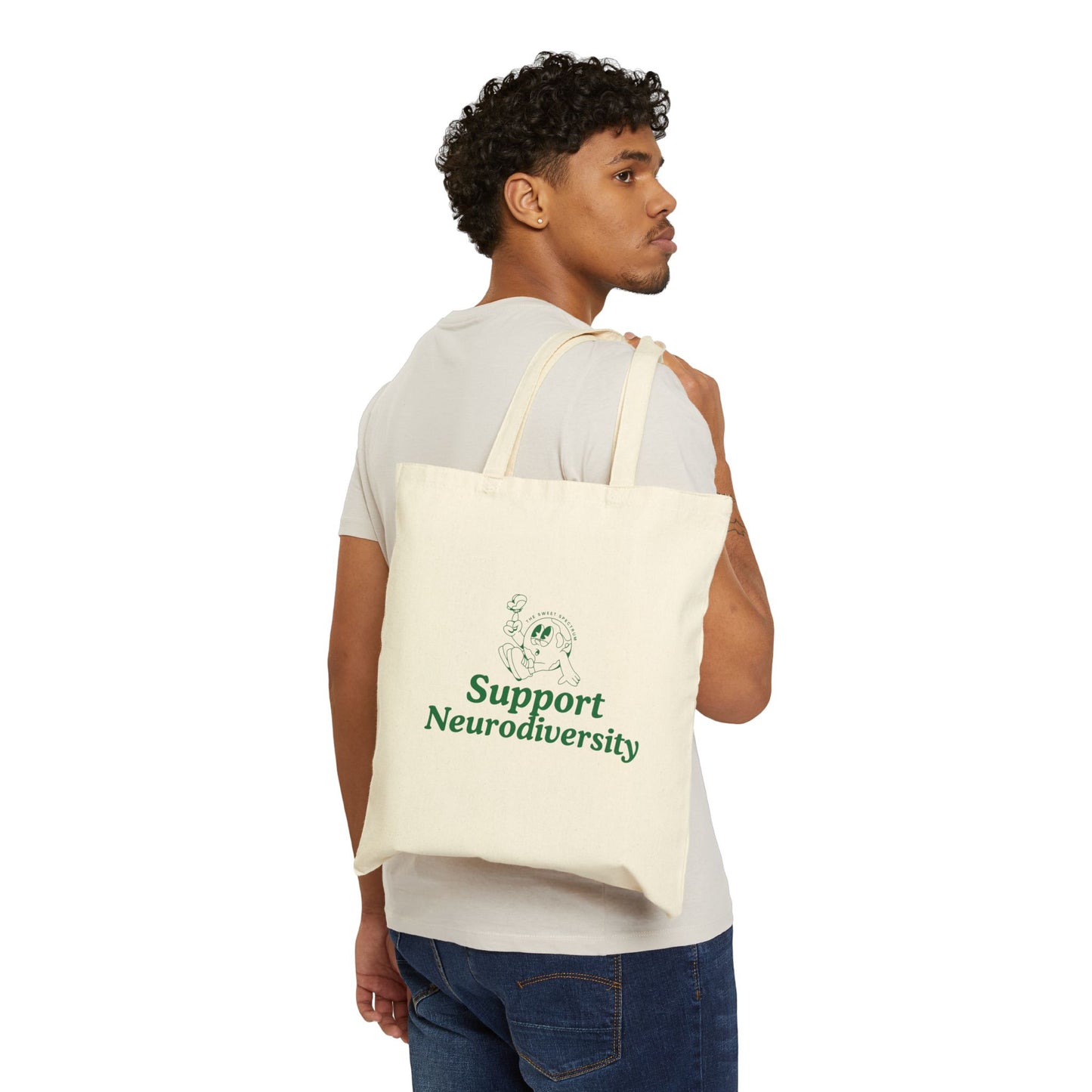 Support Neurodiversity Tote Bag — Cotton Canvas Reusable Shopper