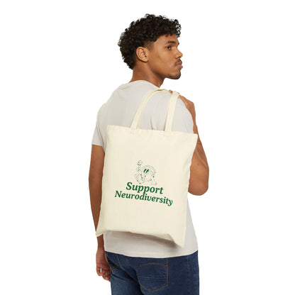Support Neurodiversity Tote Bag — Cotton Canvas Reusable Shopper