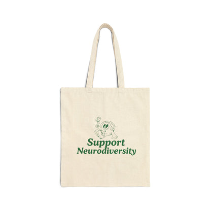 Support Neurodiversity Tote Bag — Cotton Canvas Reusable Shopper